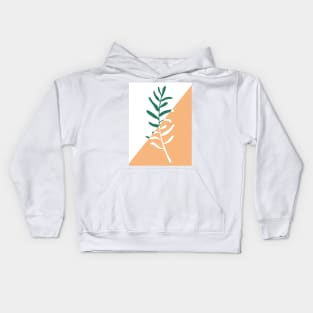 Modern minimal style olive tree branch illustration Kids Hoodie